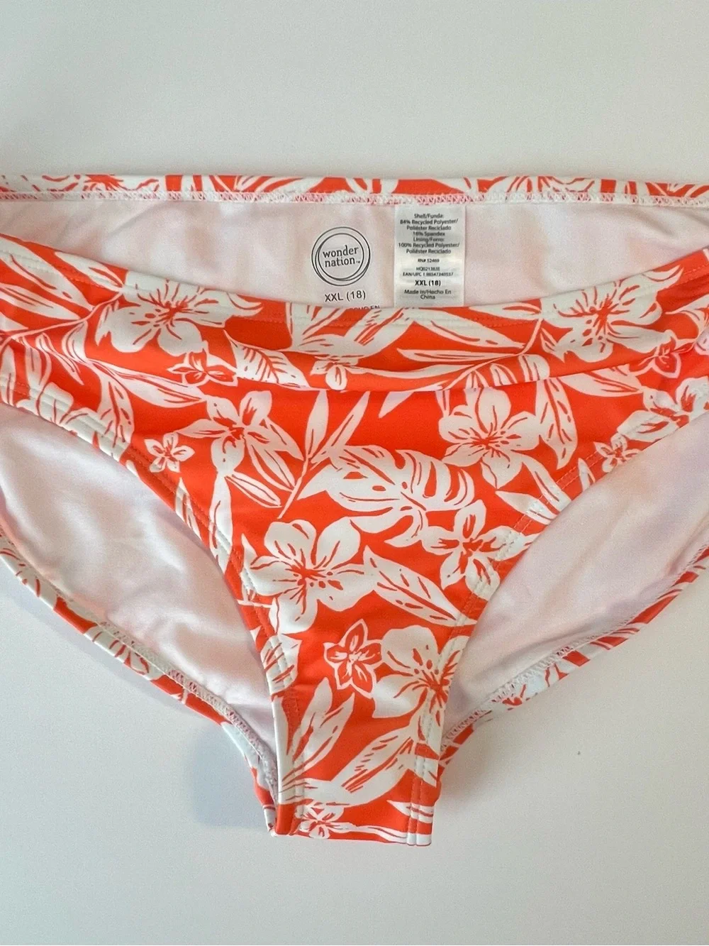 Girls’ Wonder Nation size XXL 18 Tropical Floral 2-Piece Rash Guard Swimsuit NWT